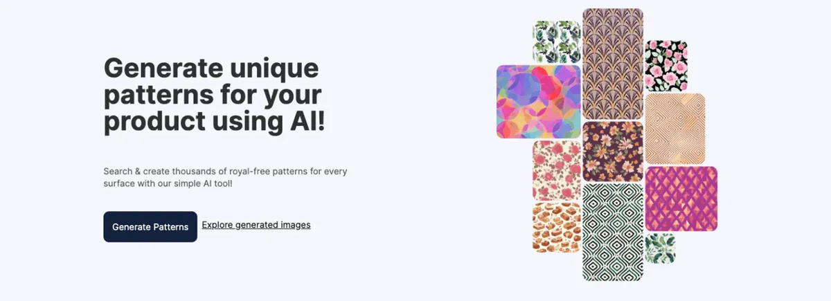 Patterned AI pattern generator homepage