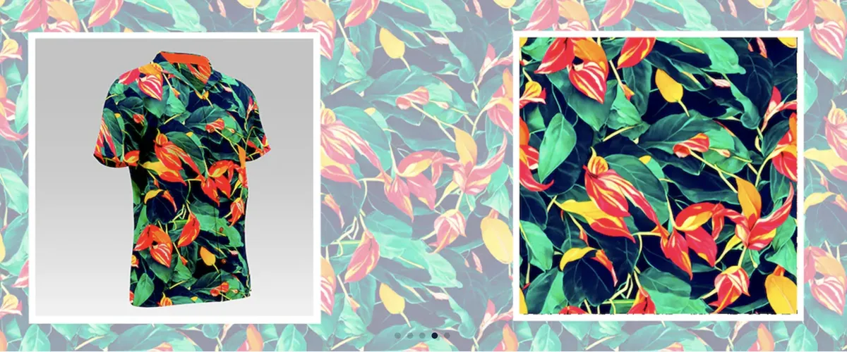 Patterned AI pattern applied to a product in a virtual rendering