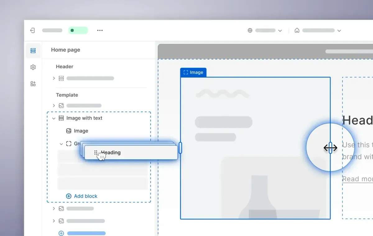 theme blocks in customizer