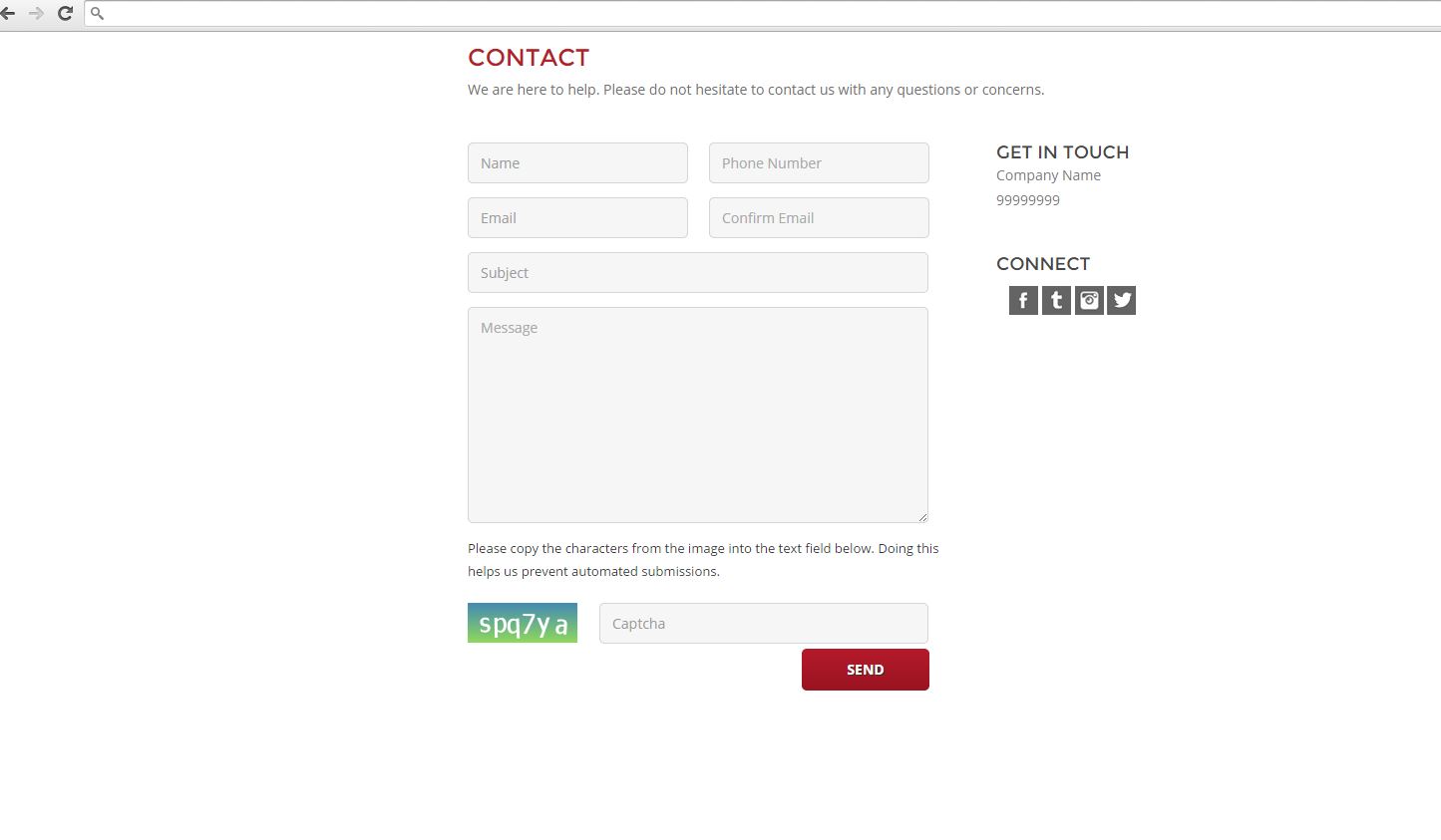 Confirm Email field in Contact form BigCommerce